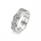 Sur-Mesure: L'Arc de DAVIDOR Ring MM, 18k White Gold with Anthracite Lacquered Ceramic and Arcade Diamonds - DAVIDOR