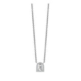 Diamant Sculptural Pendant Necklace, 18k White Gold with DAVIDOR Arch Cut Diamond and Brilliant Diamonds - DAVIDOR