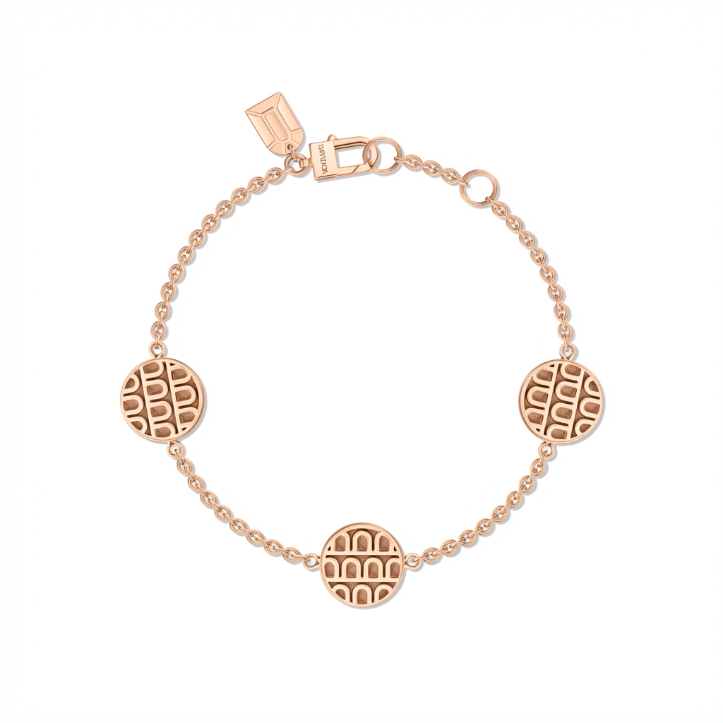 L'Arc de DAVIDOR Bracelet with 3 Mini Elements, 18k Rose Gold with Satin Finish - DAVIDOR