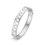 L'Arc de DAVIDOR Bangle MM, 18k White Gold with Lacquered Ceramic and Colonnato Diamonds - DAVIDOR