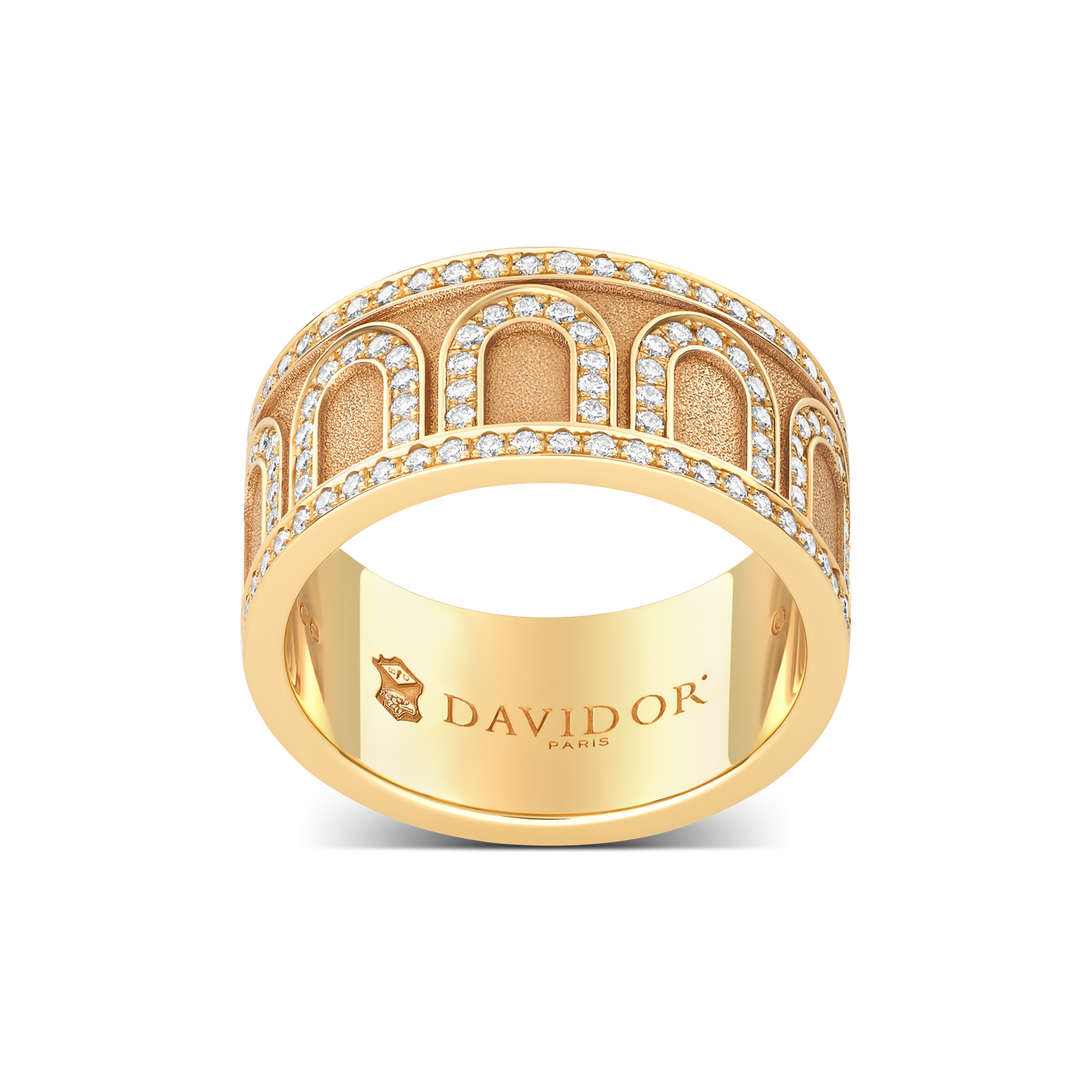 L'Arc de DAVIDOR Ring GM, 18k Yellow Gold with Satin Finish and Palais Diamonds - DAVIDOR