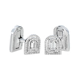 Diamant Sculptural Cufflinks, 18k White Gold with DAVIDOR Arch Cut Diamond and Brilliant Diamonds - DAVIDOR