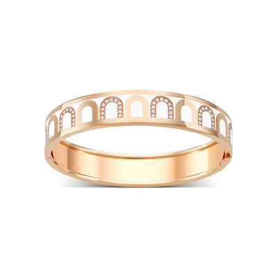 L’Arc de DAVIDOR Bangle GM, 18k Rose Gold with Lacquered Ceramic and Colonnato Diamonds - DAVIDOR
