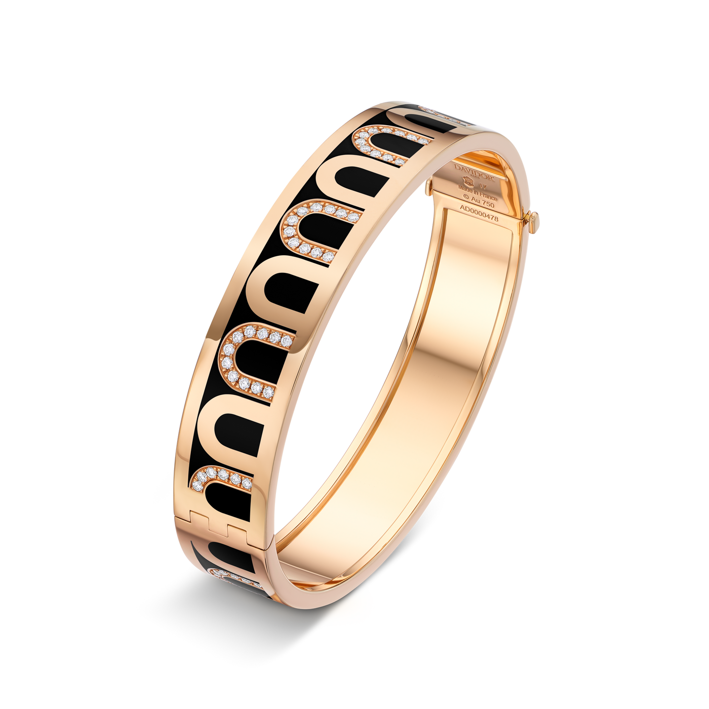 L’Arc de DAVIDOR Bangle GM, 18k Rose Gold with Lacquered Ceramic and Colonnato Diamonds - DAVIDOR