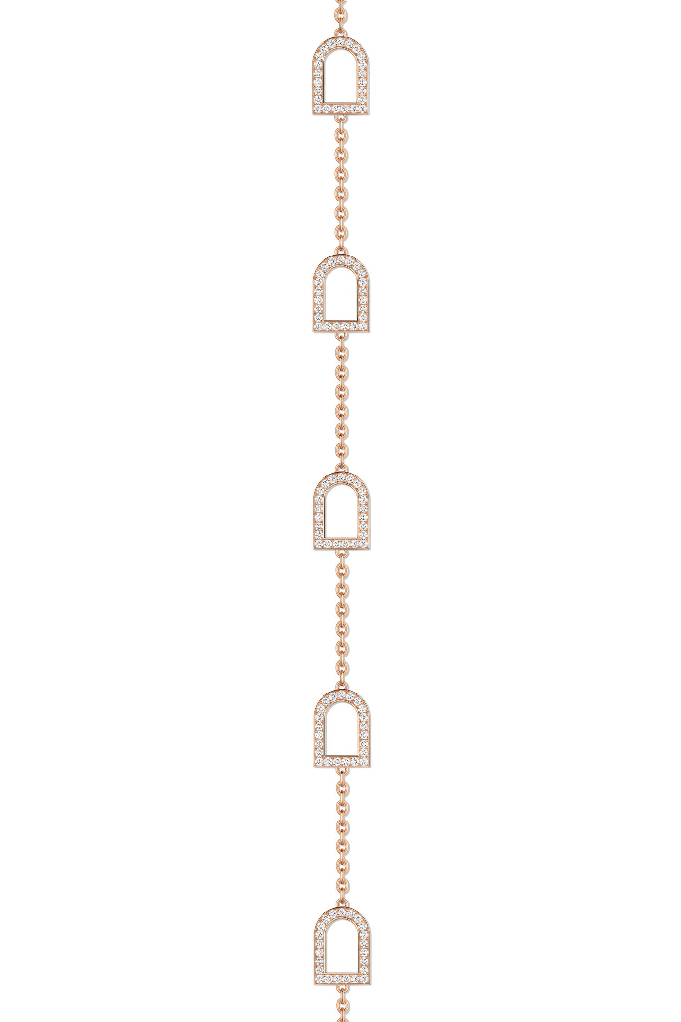 L'Arc Voyage Sautoir, 18K Rose Gold with 20 GM Arch Motifs with Galerie Diamonds - DAVIDOR