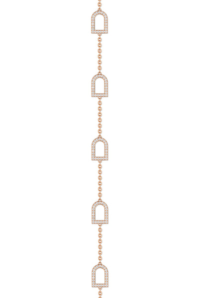 L'Arc Voyage Sautoir, 18K Rose Gold with 20 GM Arch Motifs with Galerie Diamonds - DAVIDOR